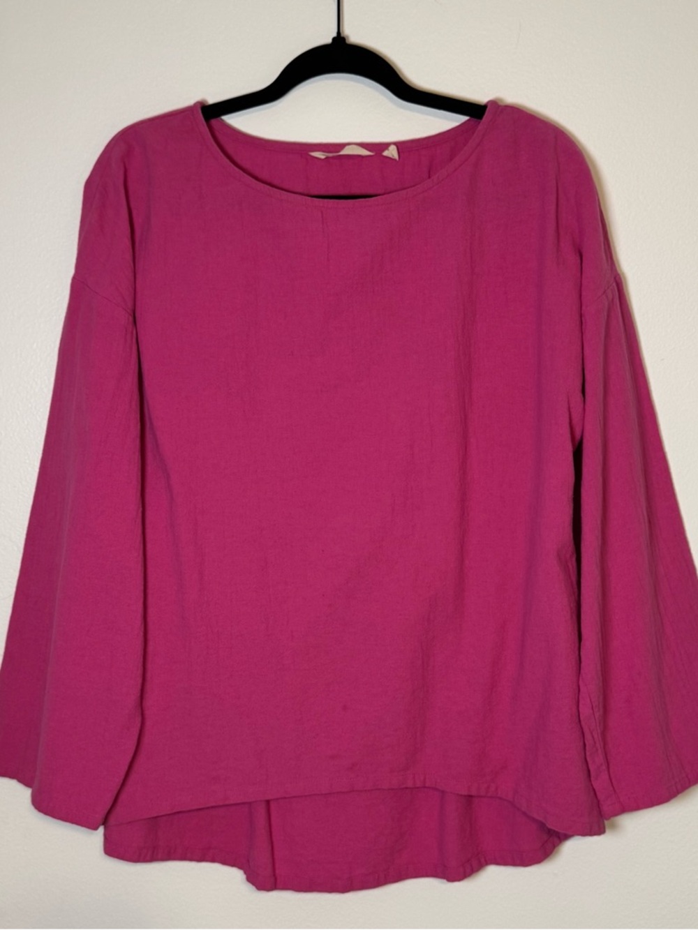 Soft Surroundings Cotton Blouse Tunic Pink Small Women’s Long Sleeve